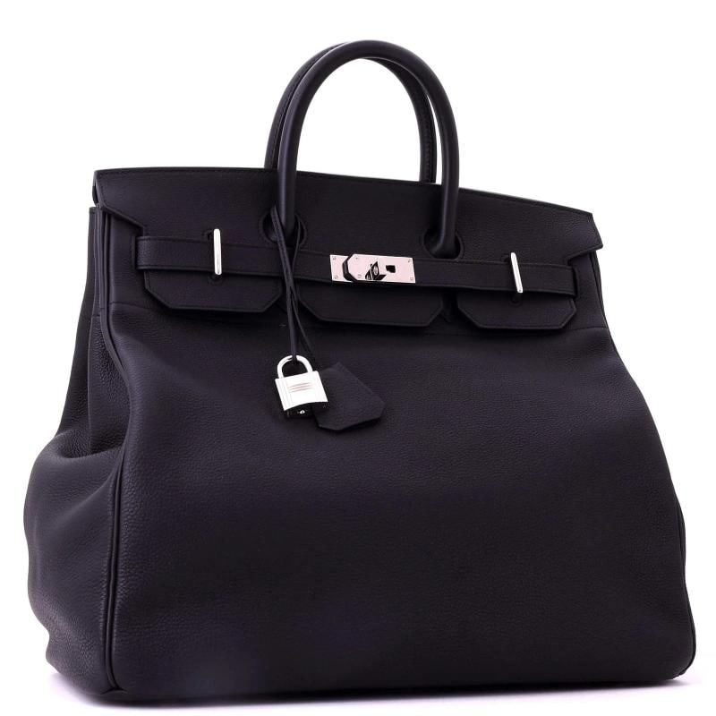 Hermes HAC Birkin Bag Black Togo with Palladium Hardware 40 - 3