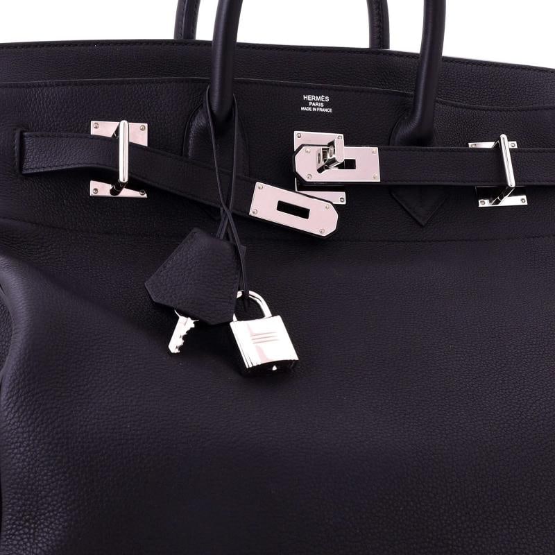 Hermes HAC Birkin Bag Black Togo with Palladium Hardware 40 - 7