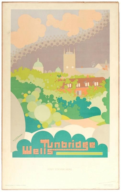 1931 London Transport Ã¢â¬ÅTunbridge WellsÃ¢â¬Â &#: Original 1931 London Transport / Underground Electric Railways travel poster for Tunbridge Wells by Alick (Alexander P. F.) RitchieÃ¢â¬âa soft-modern, Art-Deco view with