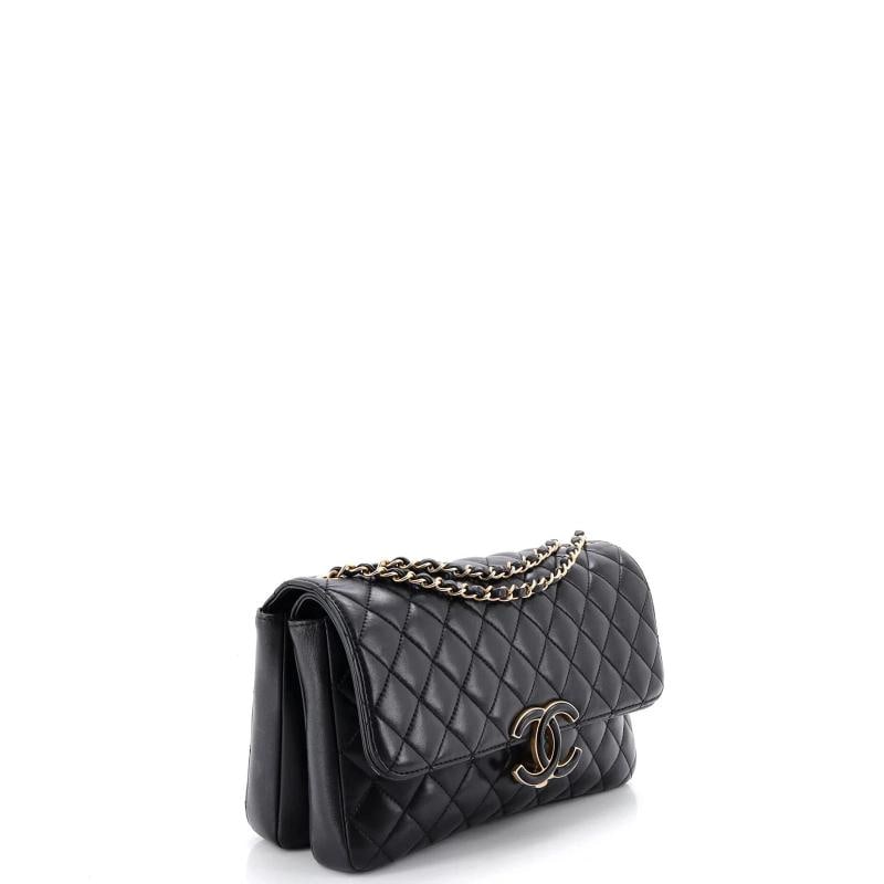 Chanel CC Chic Double Flap Bag Quilted Lambskin Medium - 2
