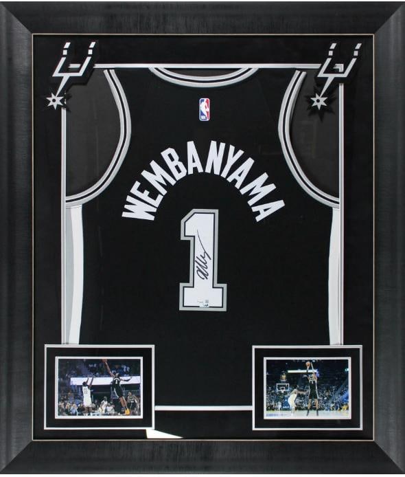Victor Wembanyama Signed & Custom Framed Spurs Jersey (Fanatics): Player: Victor Wembanyama,Sport: Basketball,PRODUCT_SIGNED_BY_BRAND: San Antonio Spurs,PRODUCT_SIGNED_BY_NAME: Victor Wembanyama,Signed: Yes,Original/Reprint: Original,Autograph Authentication: FAN,Pr