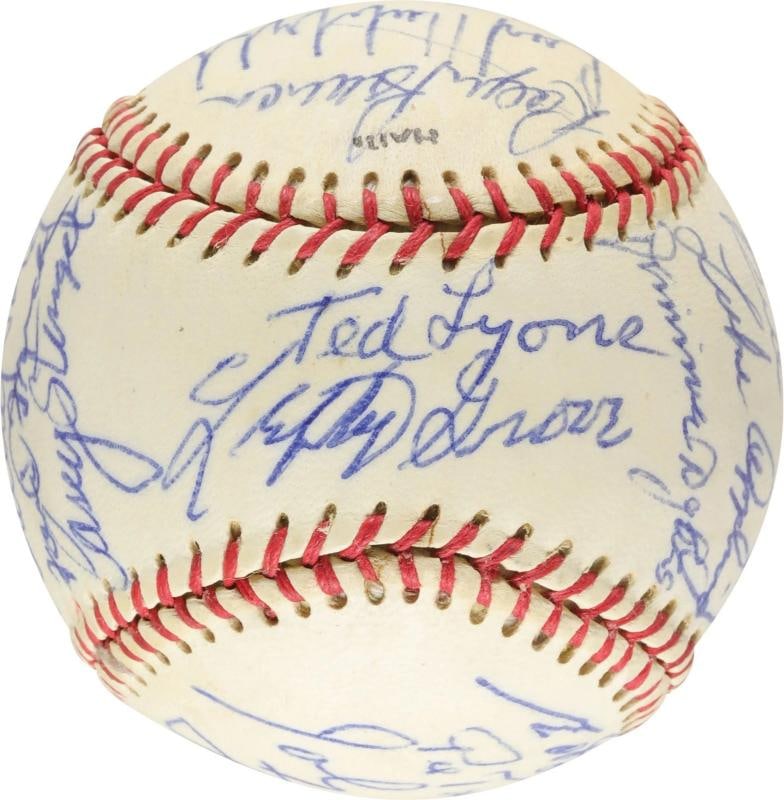 Joe Dimaggio Pie Traynor George Weiss HOF Multi Signed Baseball SGC COA - 2
