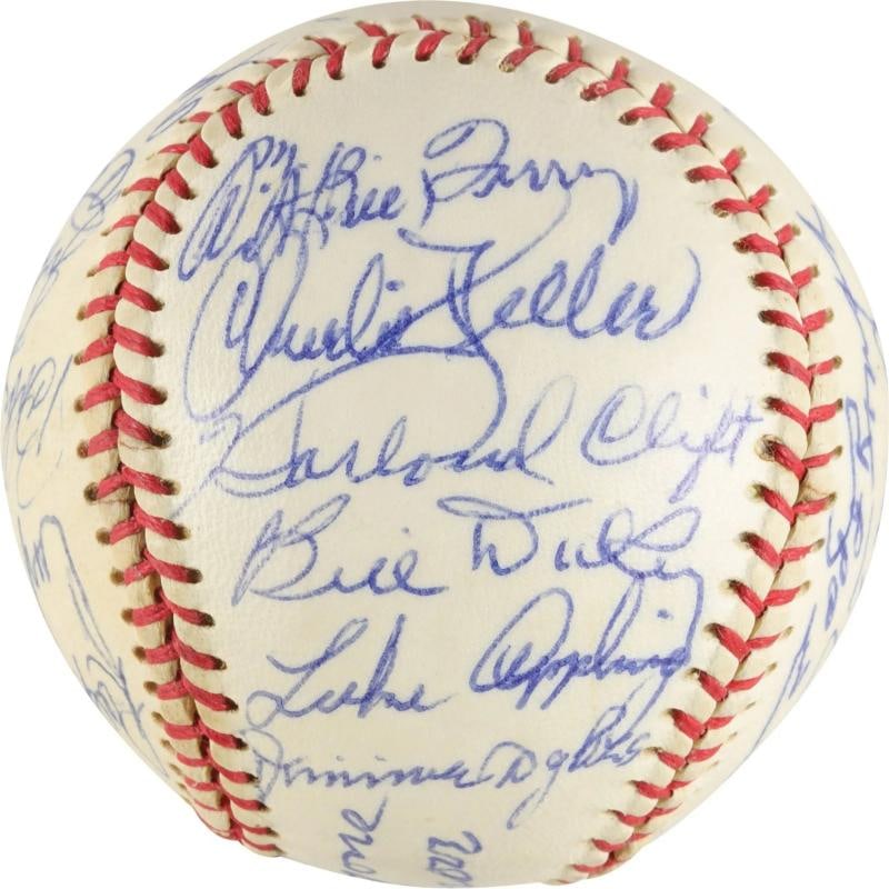 Joe Dimaggio Pie Traynor George Weiss HOF Multi Signed Baseball SGC COA - 5