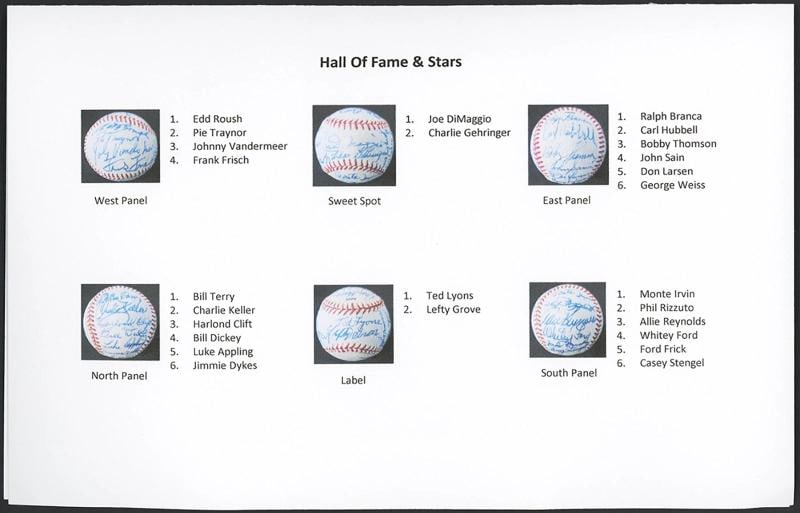 Joe Dimaggio Pie Traynor George Weiss HOF Multi Signed Baseball SGC COA - 8
