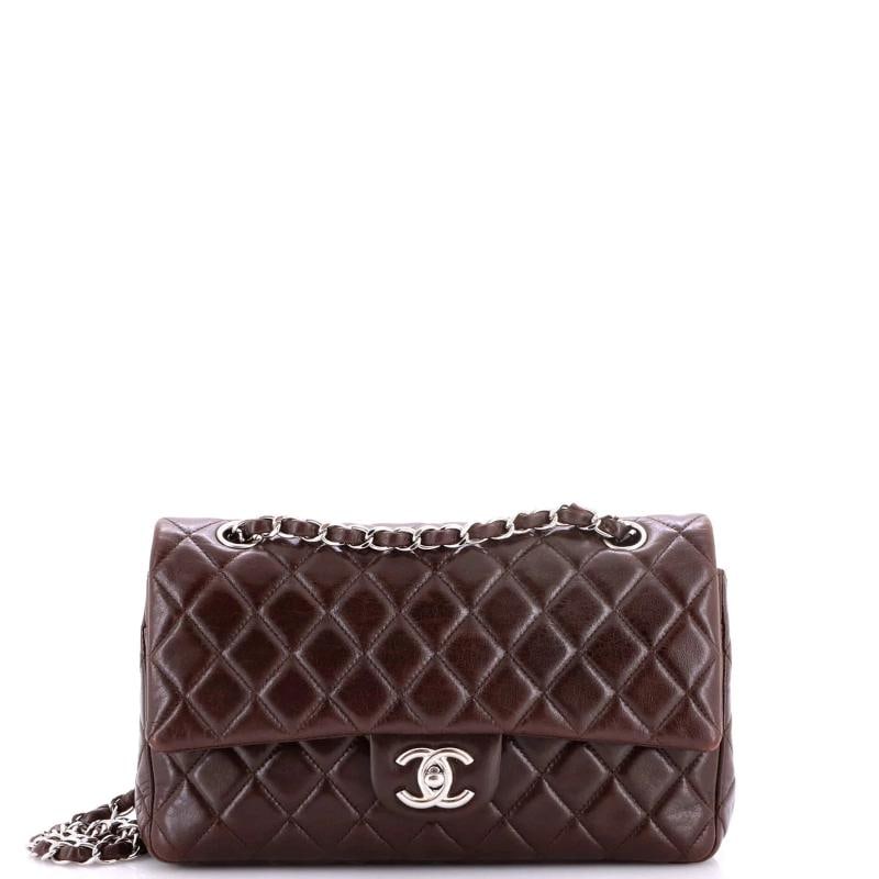 Chanel Vintage Classic Double Flap Bag Quilted Lambskin Small: Condition: Pre-owned - Good,Brand: Chanel,Exterior Material: Leather,Style: Shoulder Bags,Exterior Color: Brown,Department: Women,Size: Small