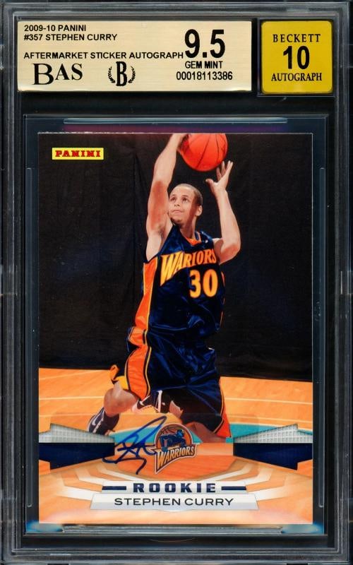 Stephen Curry Signed 2009-10 Panini RC 357 Warriors BGS 9.5 Auto GM 10 Beckett (1 of 2)