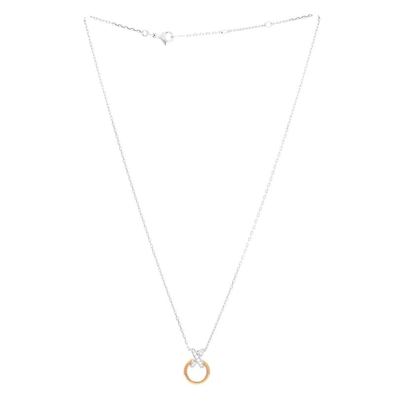 Chaumet Jeux de Liens Circle Pendant Necklace 18K Rose Gold and 18K White Gold - 2