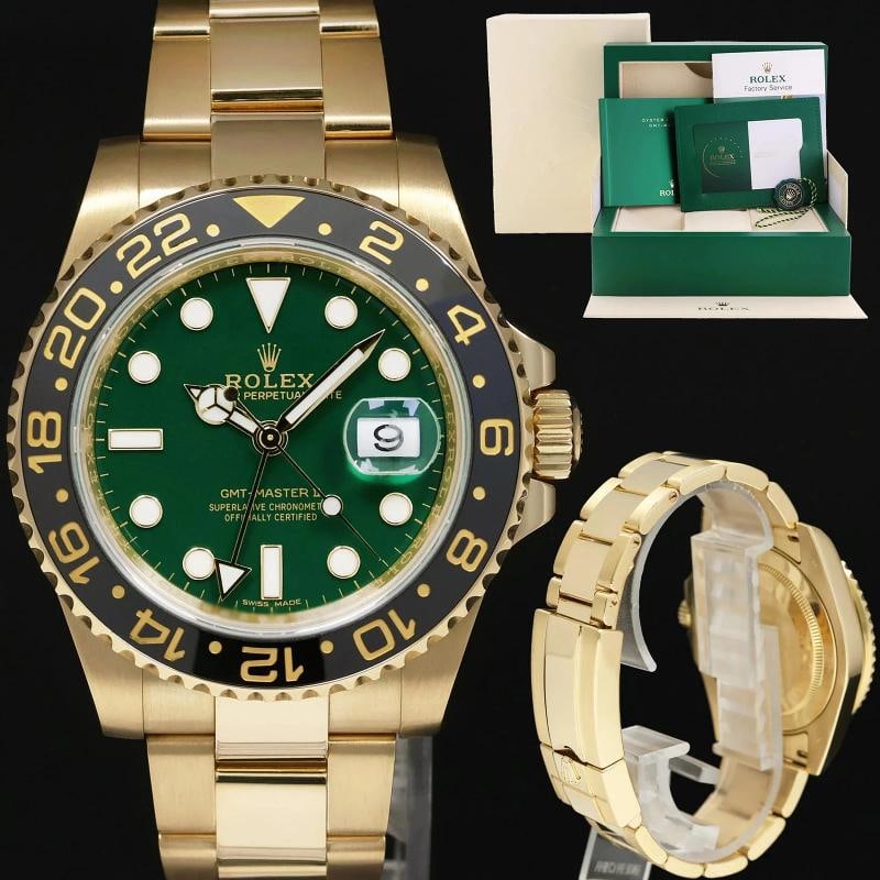 2026 RSC Papers MINT Rolex 116718LN GMT-Master II 2 Ceramic Green Yellow Gold: Condition: Pre-owned - Excellent,Brand: Rolex,Department: Unisex Adults,Type: Wristwatch,Model: GMT-Master,Reference Number: 116718LN,With Original Box/Packaging: Yes,With Papers: RSC,Customized: