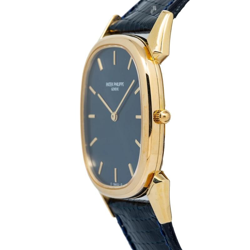 Patek Philippe Golden Ellipse 3738/119 w/Paper 18k YG Blue Dial Auto Men's 31mm - 3
