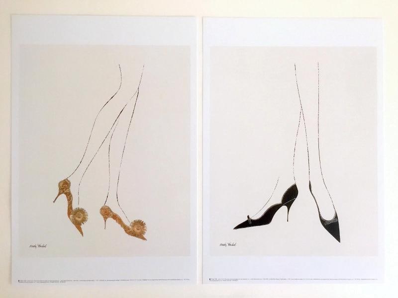 ANDY WARHOL FOUNDATION POP ART POSTER PRINTS " HIGH HEELS SHOES " 1957 2PC SET: Condition: Used,Size: Medium (up to 36in.),Artist: Andy Warhol,Style: Mid-Century Modern, Pop Art,Material: Paper,Theme: Art, Fashion,Type: Poster,Subject: Fashion, Famous Paintings/Painters,Year of