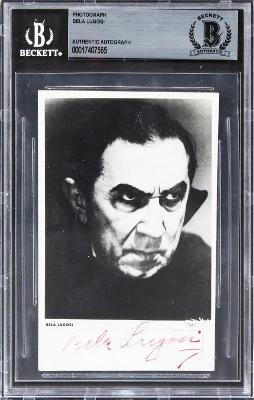 Bela Lugosi Dracula Authentic Signed Black & White 3.25x5 Photo BAS Slabbed (1 of 2)