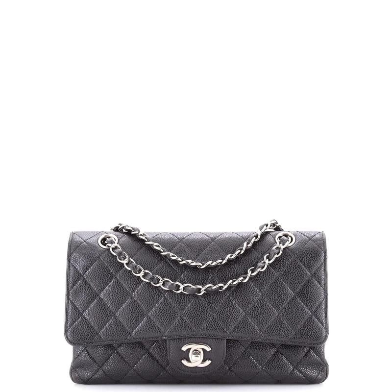 Chanel Vintage Classic Double Flap Bag Quilted Caviar Medium: Condition: Pre-owned - Good,Brand: Chanel,Exterior Material: Leather,Style: Shoulder Bags,Exterior Color: Black,Department: Women,Size: Medium Estimated Retail Price: $10,200 Condition: Very good. Ext
