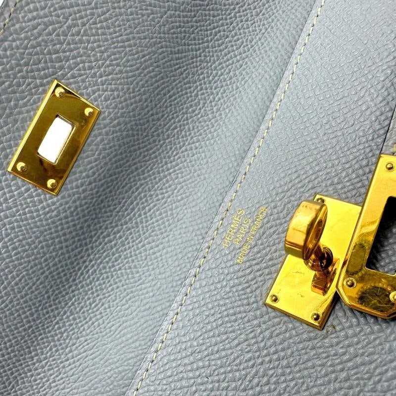 HERMES Epson Kelly Longue Wallet in Blue Lin - 12