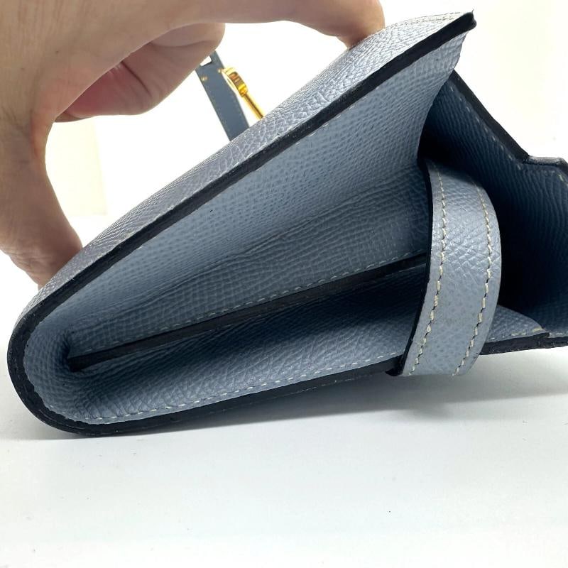 HERMES Epson Kelly Longue Wallet in Blue Lin - 19