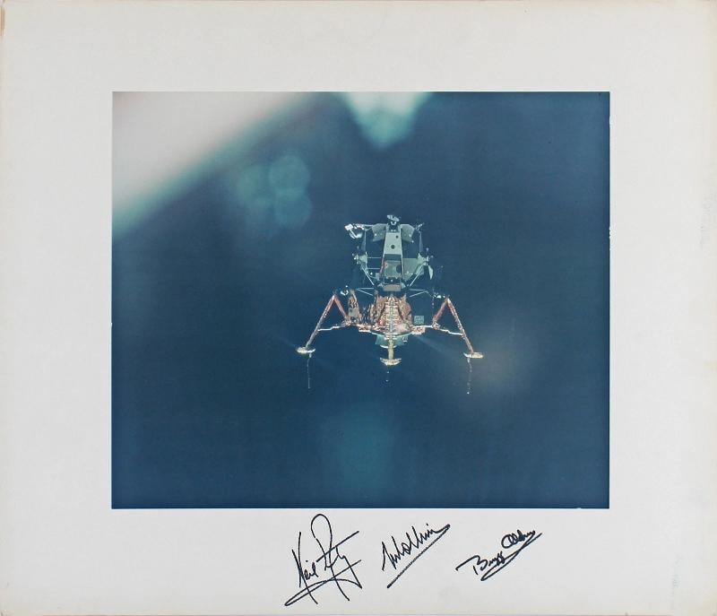 Apollo 11 (3) Armstrong, Aldrin & Collins Signed Matted 10.75x13.45 Photo BAS (1 of 11)
