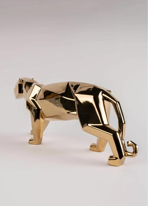 NEW LLADRO GOLDEN PANTHER FIGURINE #9580 BRAND NIB LARGE STUNNING - 4