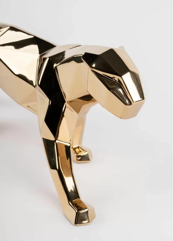 NEW LLADRO GOLDEN PANTHER FIGURINE #9580 BRAND NIB LARGE STUNNING - 7