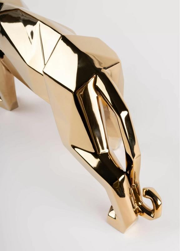 NEW LLADRO GOLDEN PANTHER FIGURINE #9580 BRAND NIB LARGE STUNNING - 9