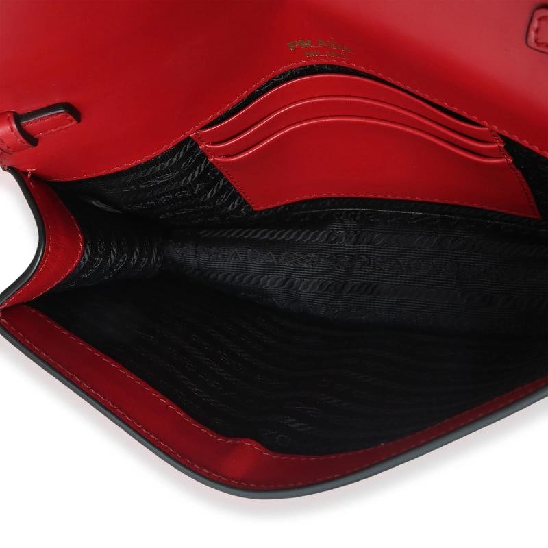 Prada Red Saffiano Triangle Logo Mini Crossbody - 2