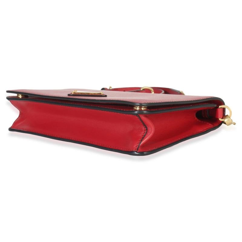 Prada Red Saffiano Triangle Logo Mini Crossbody - 7
