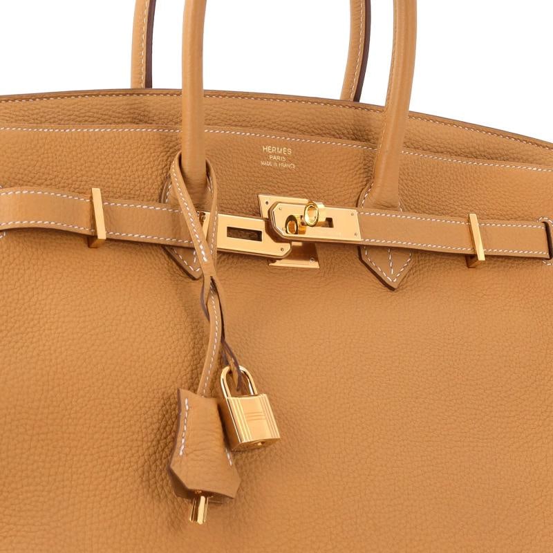 Hermes Birkin Handbag Brown Togo with Gold Hardware 35 - 6