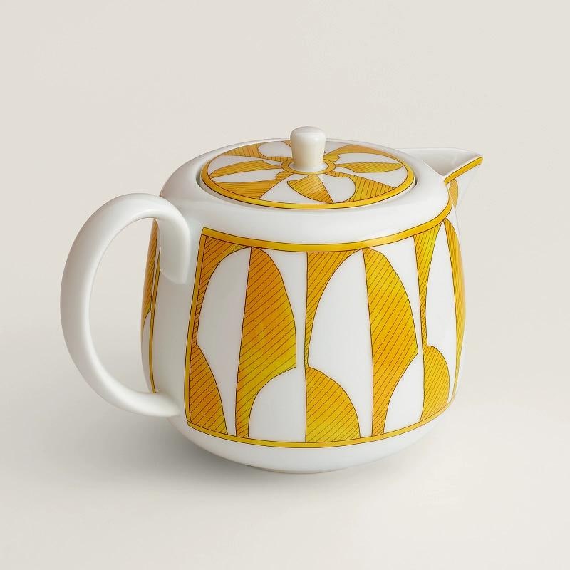 NEW HERMES SOLEIL D'HERMES TEAPOT #P046018P BRAND NIB FRENCH - 4