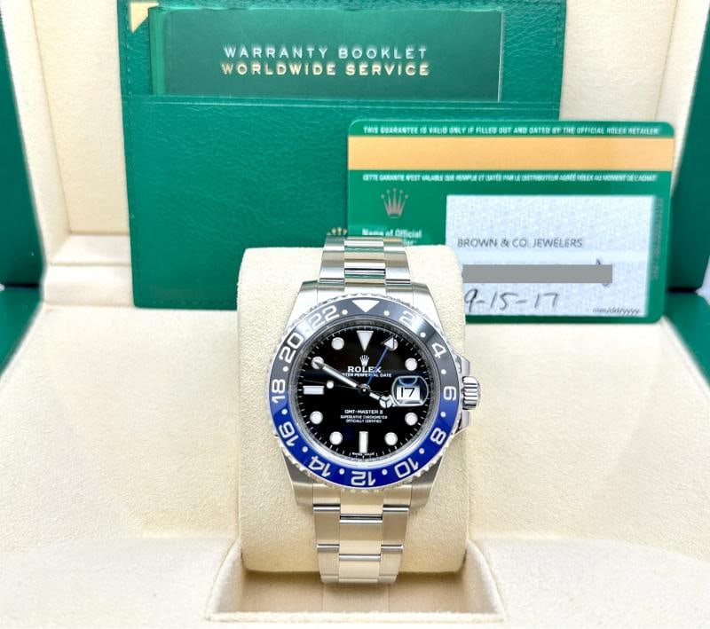 2017 Rolex GMT Master II Batman 116710BLNR 40mm Black Blue Bezel Steel Box Paper - 3