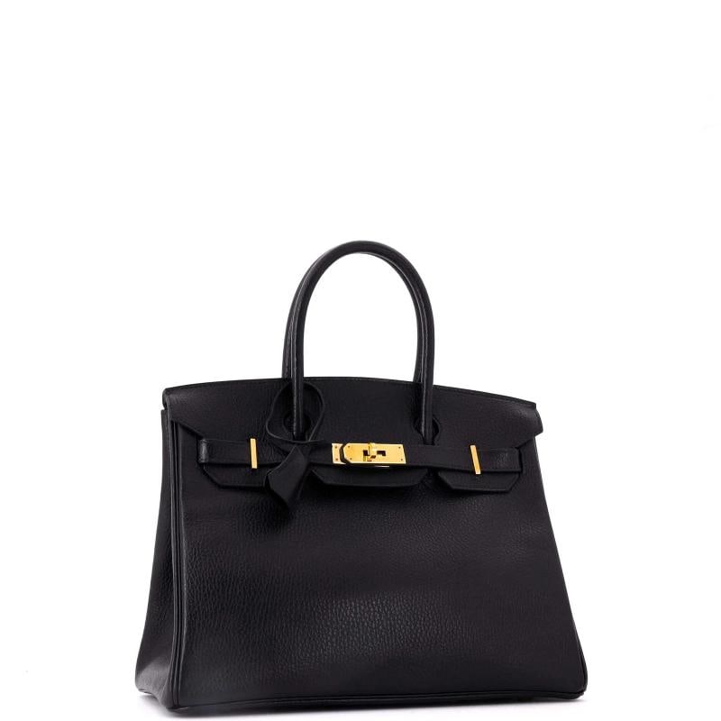 Hermes Birkin Handbag Black Ardennes with Gold Hardware 30 - 2