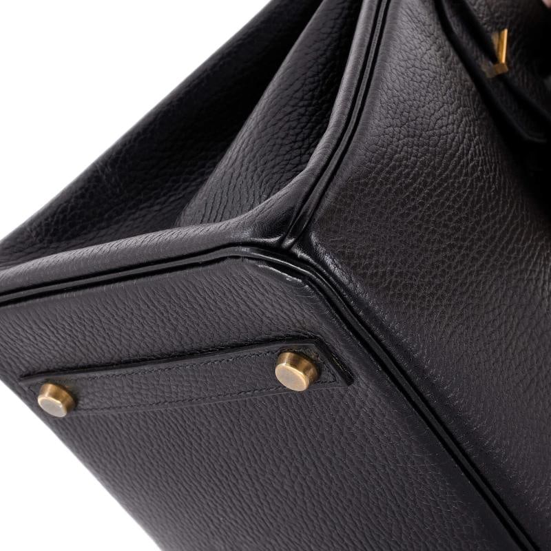Hermes Birkin Handbag Black Ardennes with Gold Hardware 30 - 7