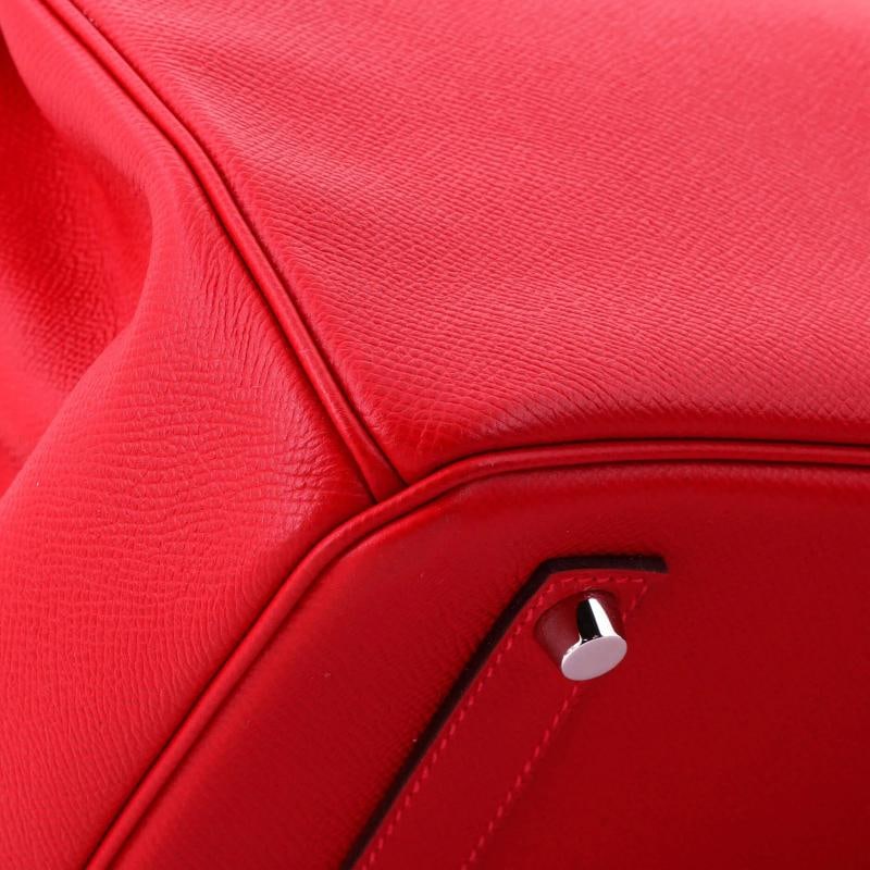 Hermes Birkin Handbag Red Epsom with Palladium Hardware 35 - 7