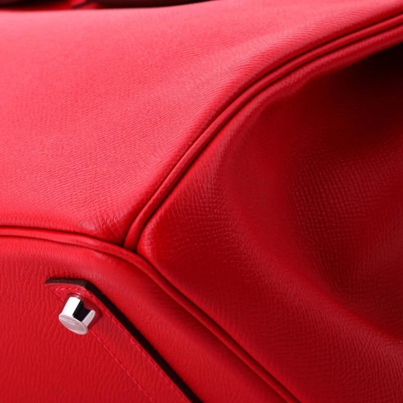 Hermes Birkin Handbag Red Epsom with Palladium Hardware 35 - 8