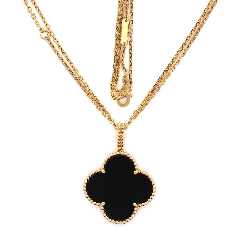 Van Cleef & Arpels Magic Alhambra Long Necklace 18K Yellow Gold and Onyx - 3