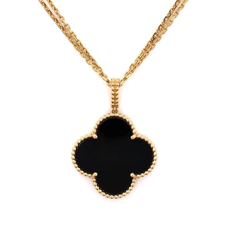 Van Cleef & Arpels Magic Alhambra Long Necklace 18K Yellow Gold and Onyx - 4