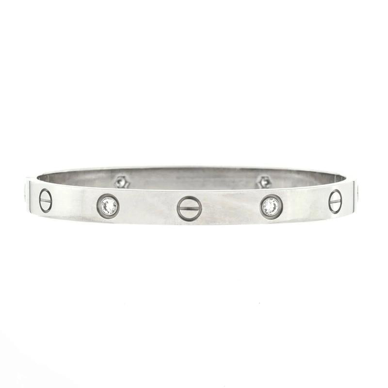 Cartier Love 4 Diamond Bracelet 18K White Gold and Diamonds (1 of 3)