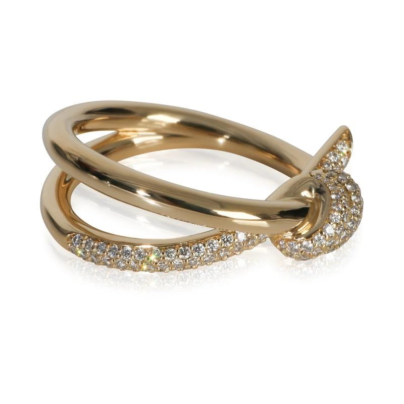 Tiffany & Co. Yellow Gold Diamond Double Row Knot Ring - 3