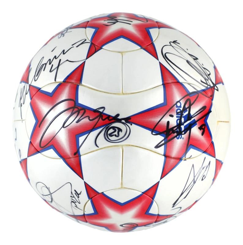 Lionel Messi 2006 FC Barcelona UEFA Champions Team Signed Soccer Ball JSA COA - 6
