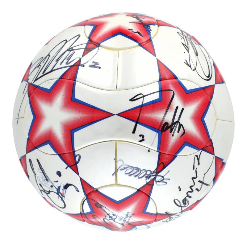 Lionel Messi 2006 FC Barcelona UEFA Champions Team Signed Soccer Ball JSA COA - 7