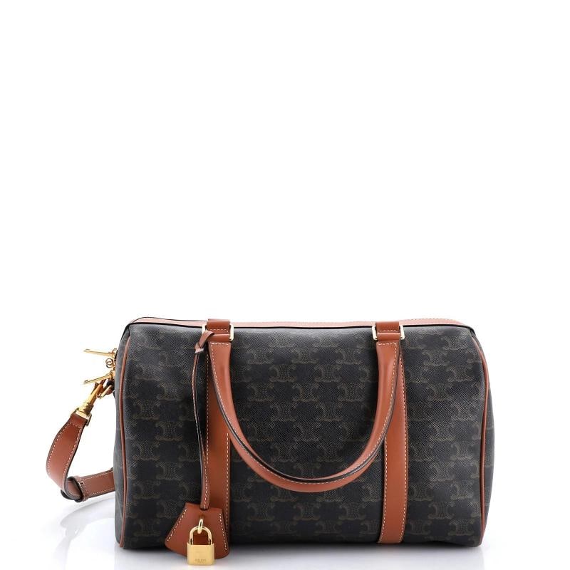 Celine Boston Bag Triomphe Coated Canvas Large (1 of 7)