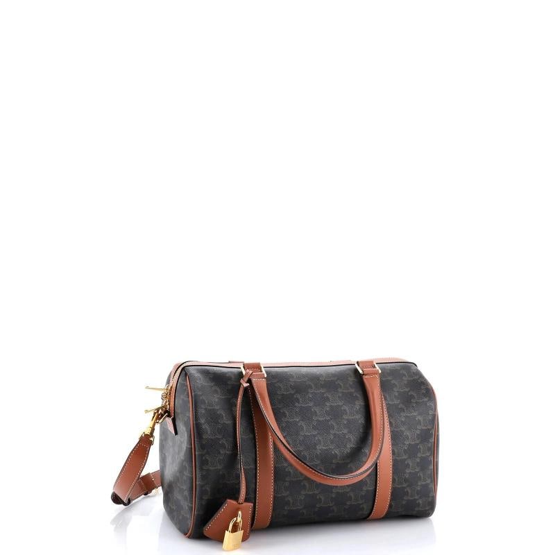 Celine Boston Bag Triomphe Coated Canvas Large - 2
