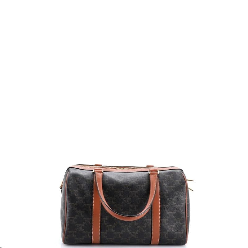 Celine Boston Bag Triomphe Coated Canvas Large - 3