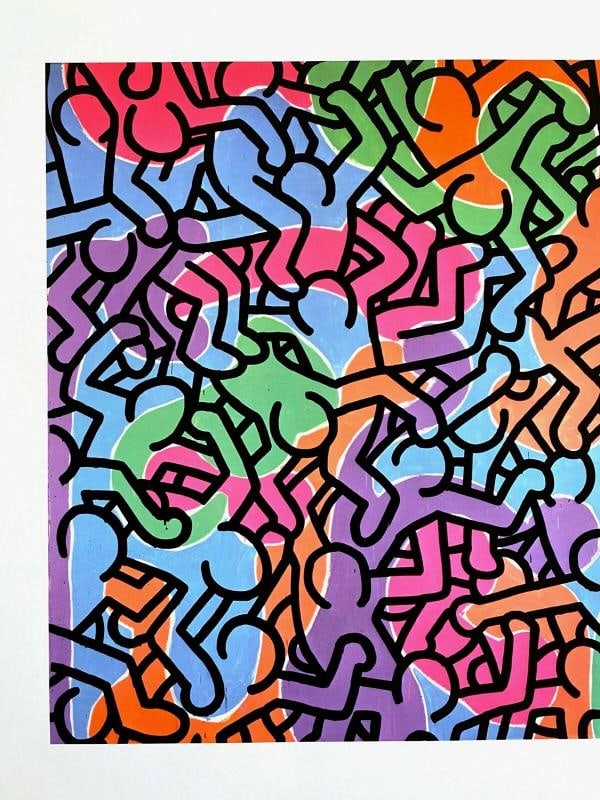 KEITH HARING FOUNDATION POP ART LITHOGRAPH PRINT "UNTITLED PASTEL PEOPLE" 1985 - 10