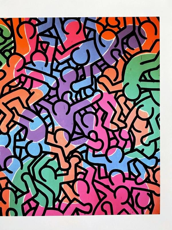 KEITH HARING FOUNDATION POP ART LITHOGRAPH PRINT "UNTITLED PASTEL PEOPLE" 1985 - 11