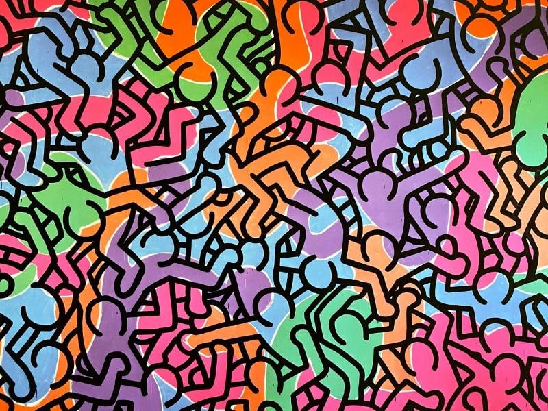 KEITH HARING FOUNDATION POP ART LITHOGRAPH PRINT "UNTITLED PASTEL PEOPLE" 1985 - 12