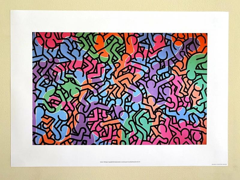 KEITH HARING FOUNDATION POP ART LITHOGRAPH PRINT "UNTITLED PASTEL PEOPLE" 1985 - 2