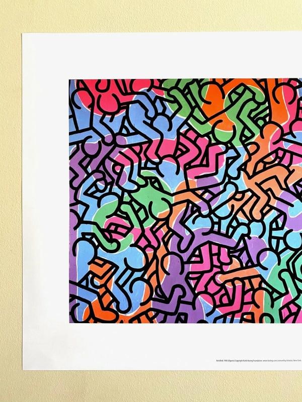 KEITH HARING FOUNDATION POP ART LITHOGRAPH PRINT "UNTITLED PASTEL PEOPLE" 1985 - 3