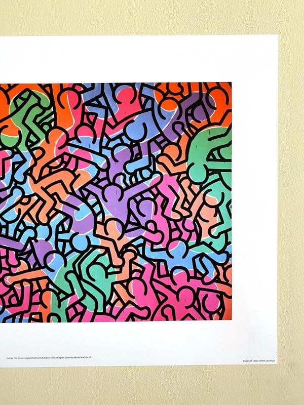 KEITH HARING FOUNDATION POP ART LITHOGRAPH PRINT "UNTITLED PASTEL PEOPLE" 1985 - 4