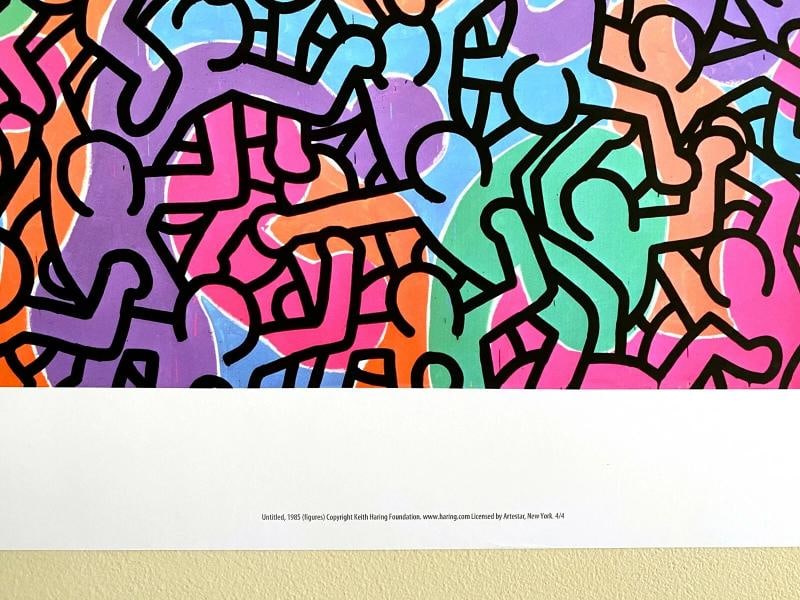 KEITH HARING FOUNDATION POP ART LITHOGRAPH PRINT "UNTITLED PASTEL PEOPLE" 1985 - 5