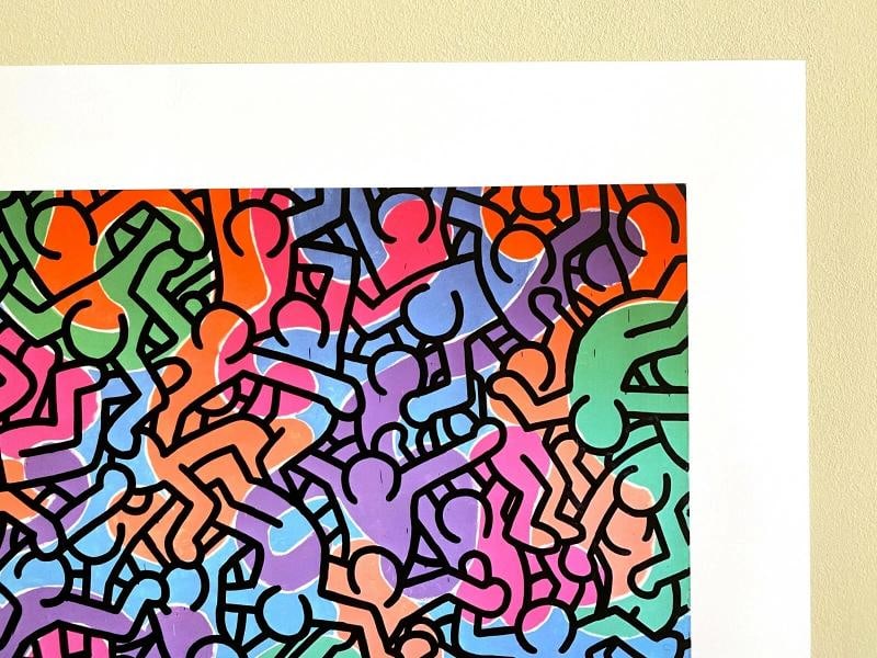 KEITH HARING FOUNDATION POP ART LITHOGRAPH PRINT "UNTITLED PASTEL PEOPLE" 1985 - 7
