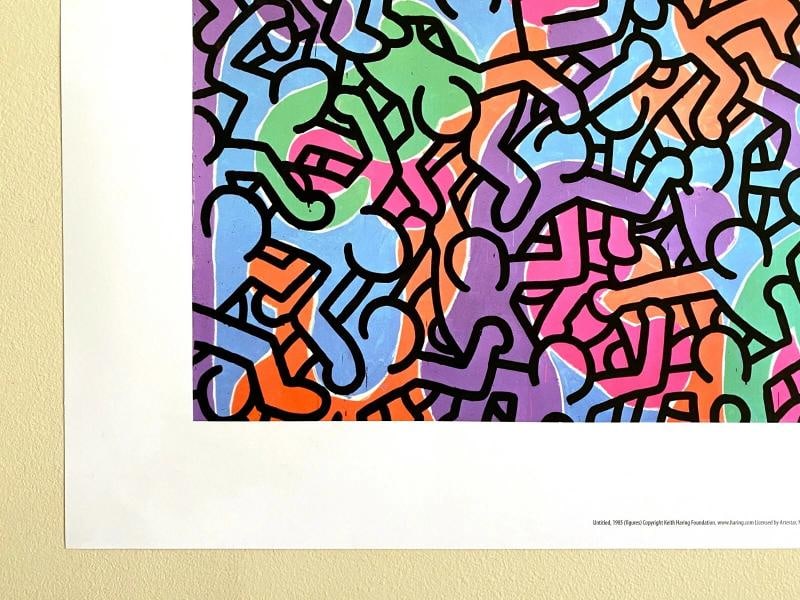 KEITH HARING FOUNDATION POP ART LITHOGRAPH PRINT "UNTITLED PASTEL PEOPLE" 1985 - 8