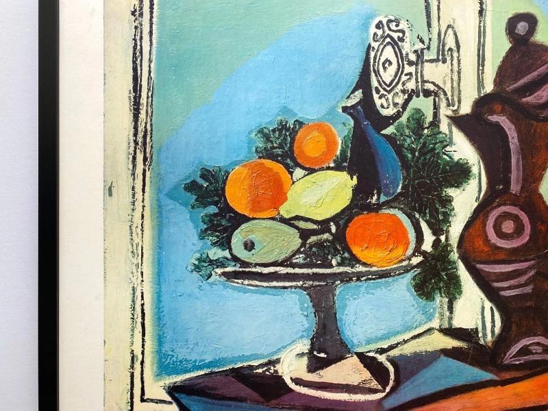 PABLO PICASSO RARE 1951 MCM FRAMED LITHOGRAPH PRINT COMPOTE PITCHER WINDOW 1937 - 6